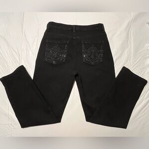 Gloria Vanderbilt Amanda Jeans Women's 6 Black Denim Stretch Straight Leg